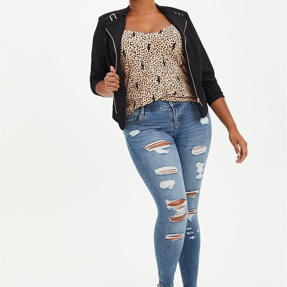 Torrid Plus Size Leopard Print w/ Lightning Bolts Cami Swing Top NWT - Picture 2 of 7